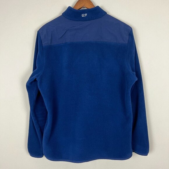 Vineyard Vines Fleece 1/4 Snap Pullover Mens Large Blue Harbor Shep Shirt Jacket - Picture 12 of 16